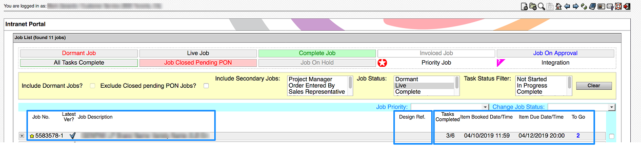 What we were replacing: legacy intranet job lists, navigation, and cognitive overload that pushed people back to trackers.